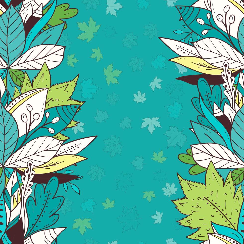 Seamless background with falling autumn leaves. Greeting card for your design vector