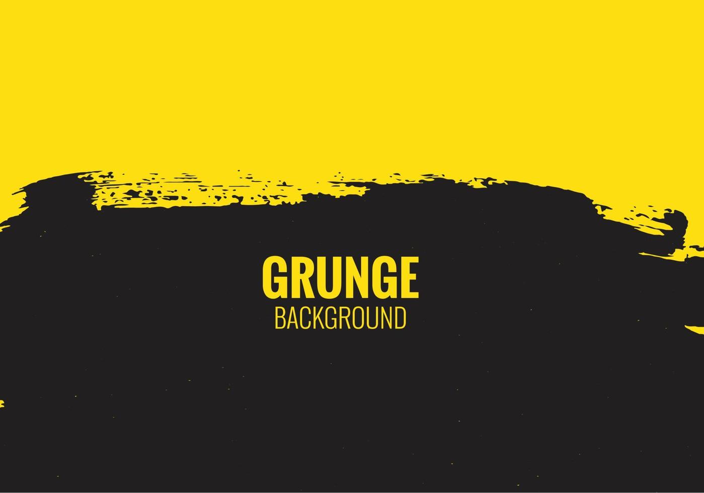 trazo de grunge negro abstracto sobre ilustración de fondo amarillo vector