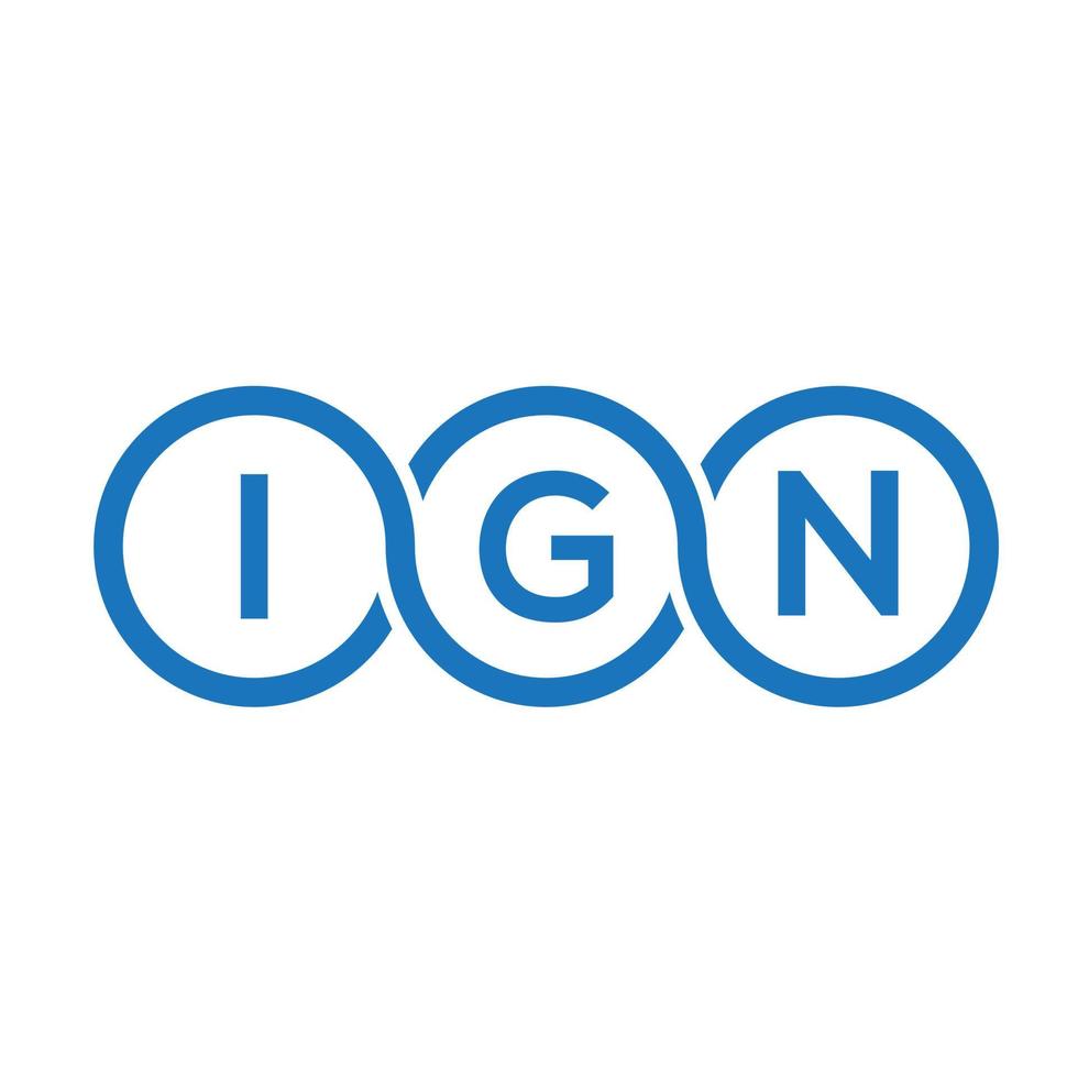 IGN letter logo design on white background. IGN creative initials letter logo concept. IGN letter design. vector