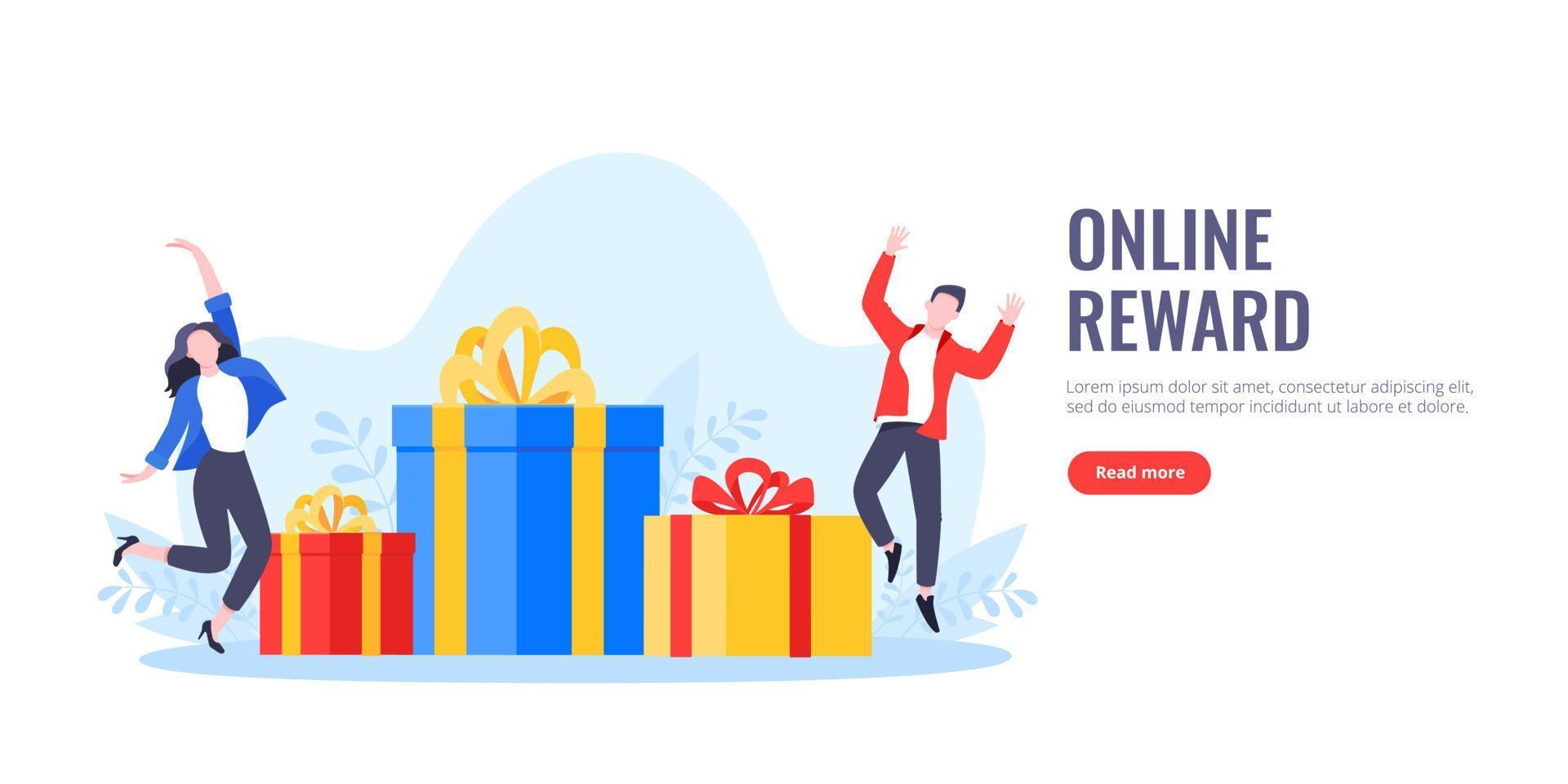 Earn loyalty program points, get online reward and gifts. vector