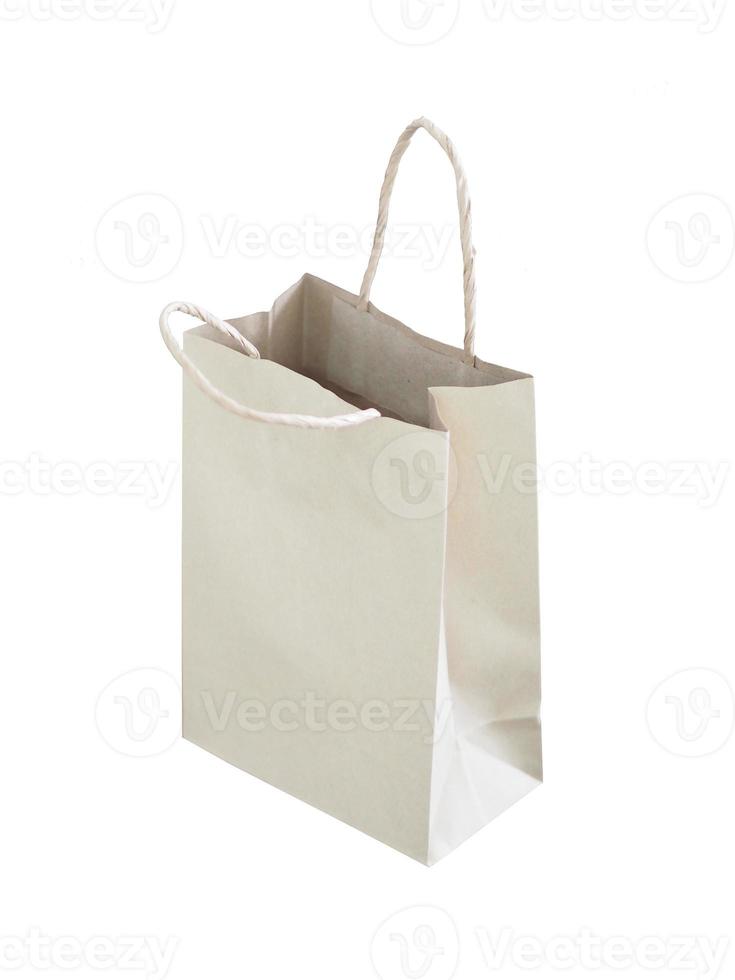 Brown paper bag soft on white background, Empty bag no object photo