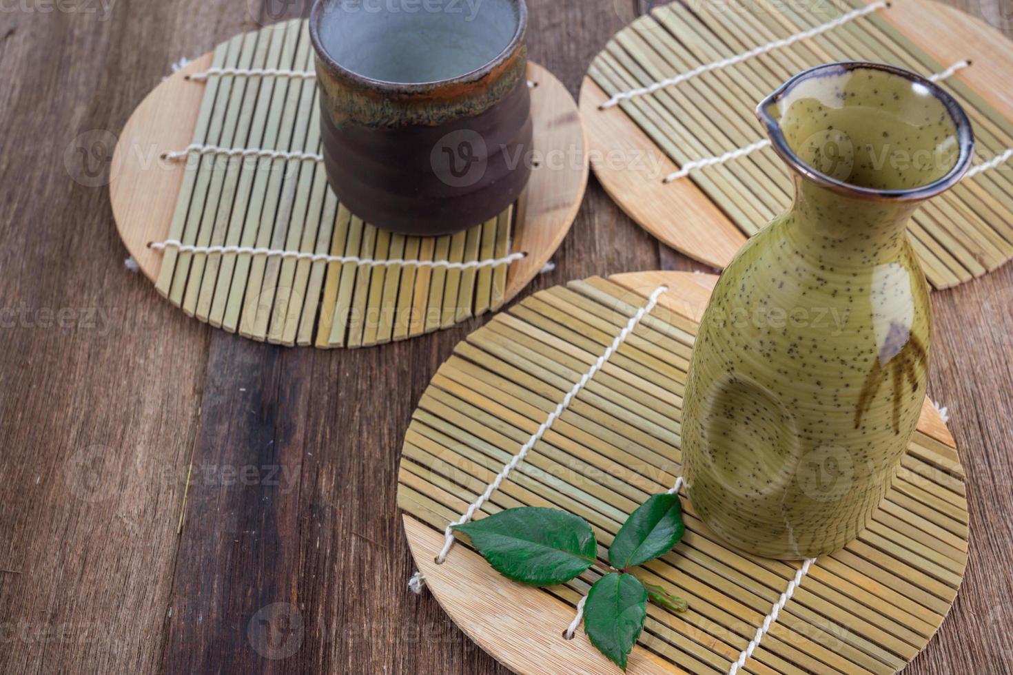 Japanese Sake drinking set photo