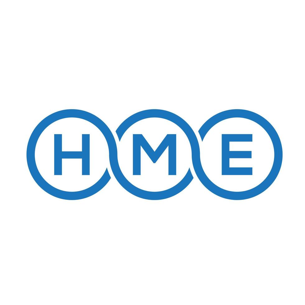 diseño de logotipo de letra hme sobre fondo blanco. concepto de logotipo de letra de iniciales creativas hme. diseño de letra hme. vector