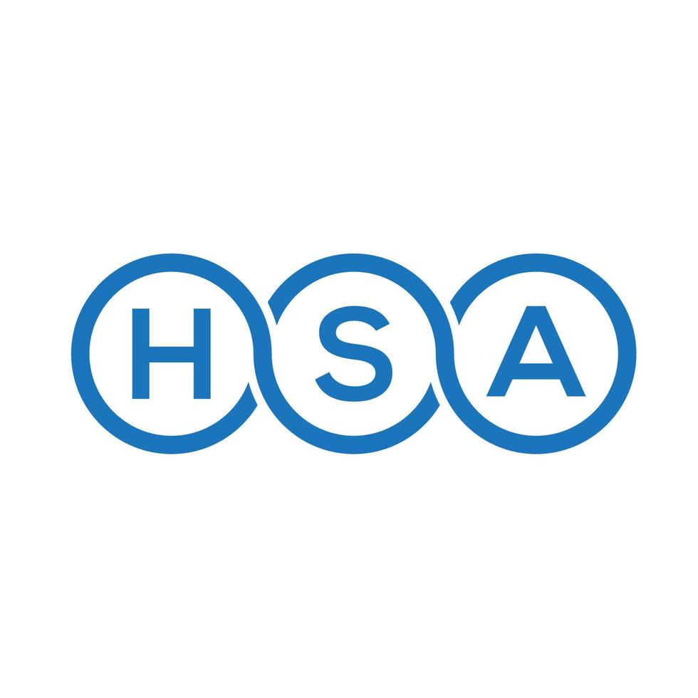 HSA letter logo design on white background. HSA creative initials letter logo concept. HSA letter design. vector