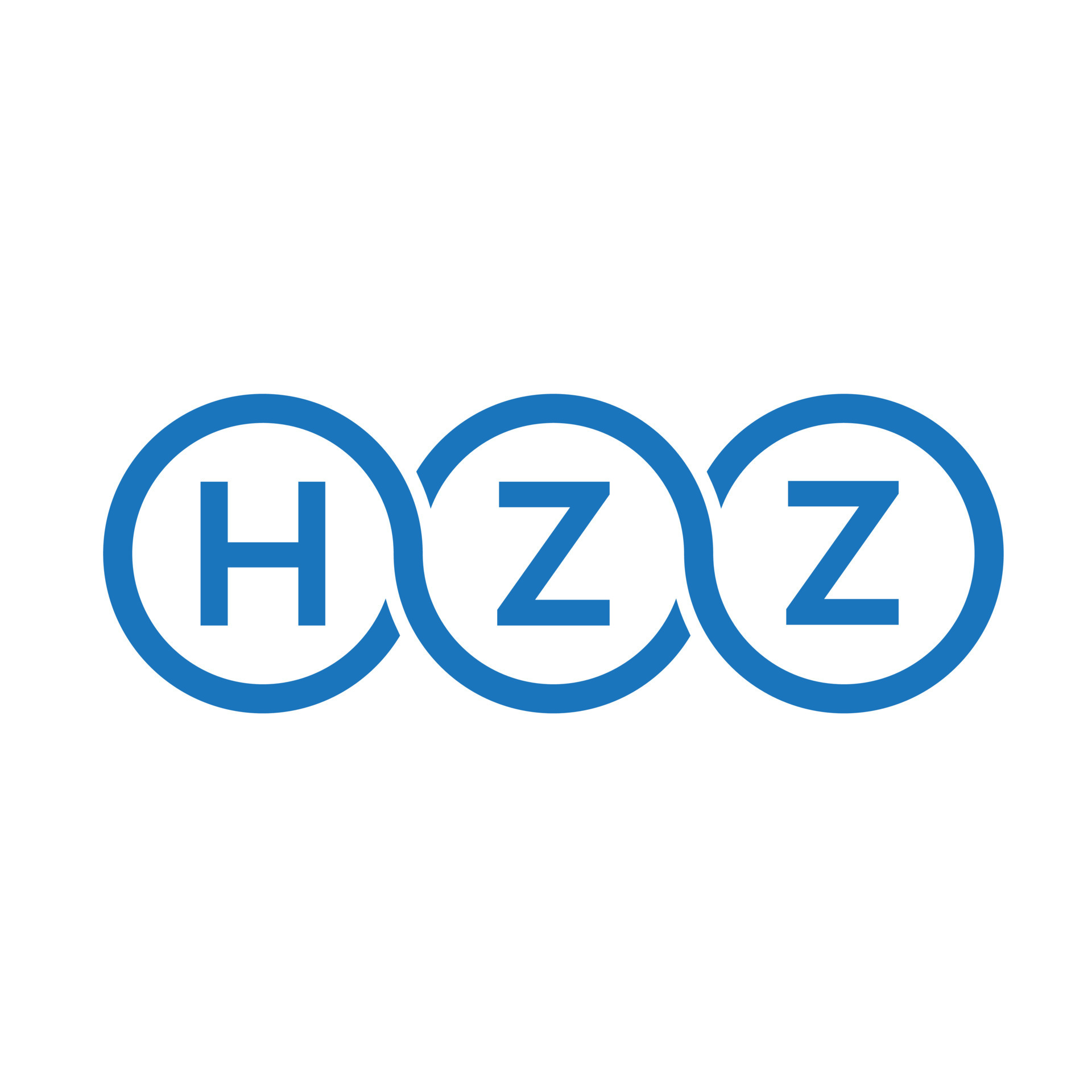 HZZ letter logo design on white background. HZZ creative initials