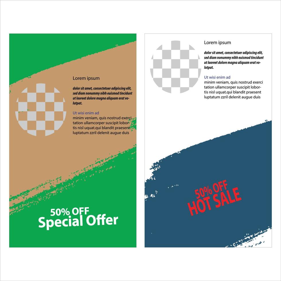 Two layer advertising media for social media template with brush stroke