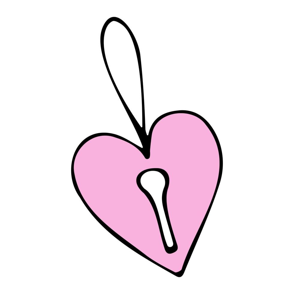 Cute doodle heart, vector illustration
