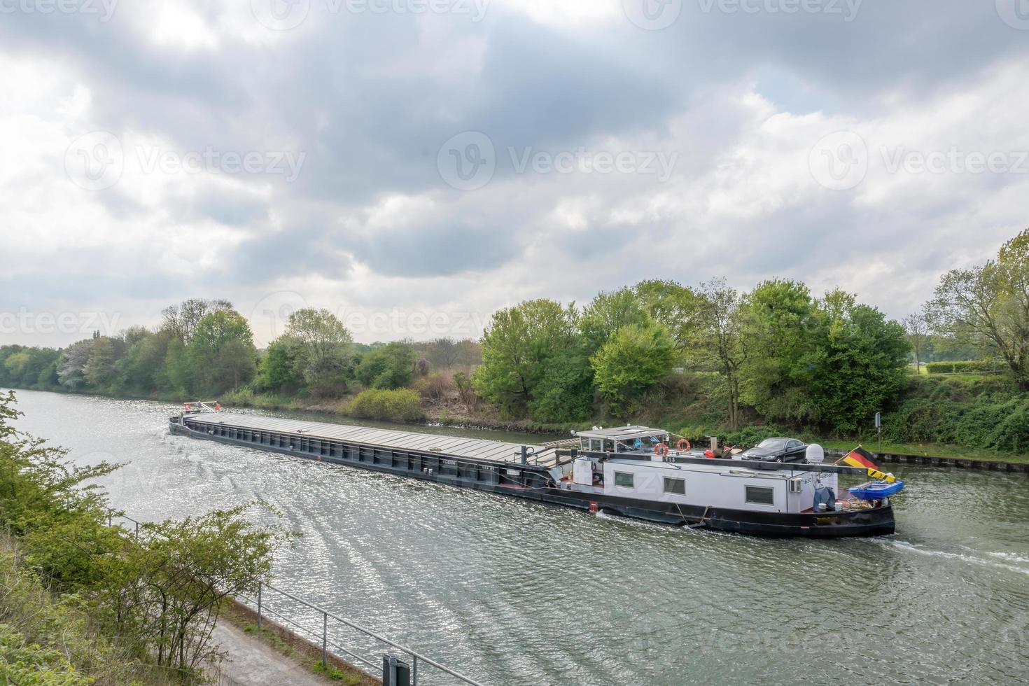 canal with german freight ship photo