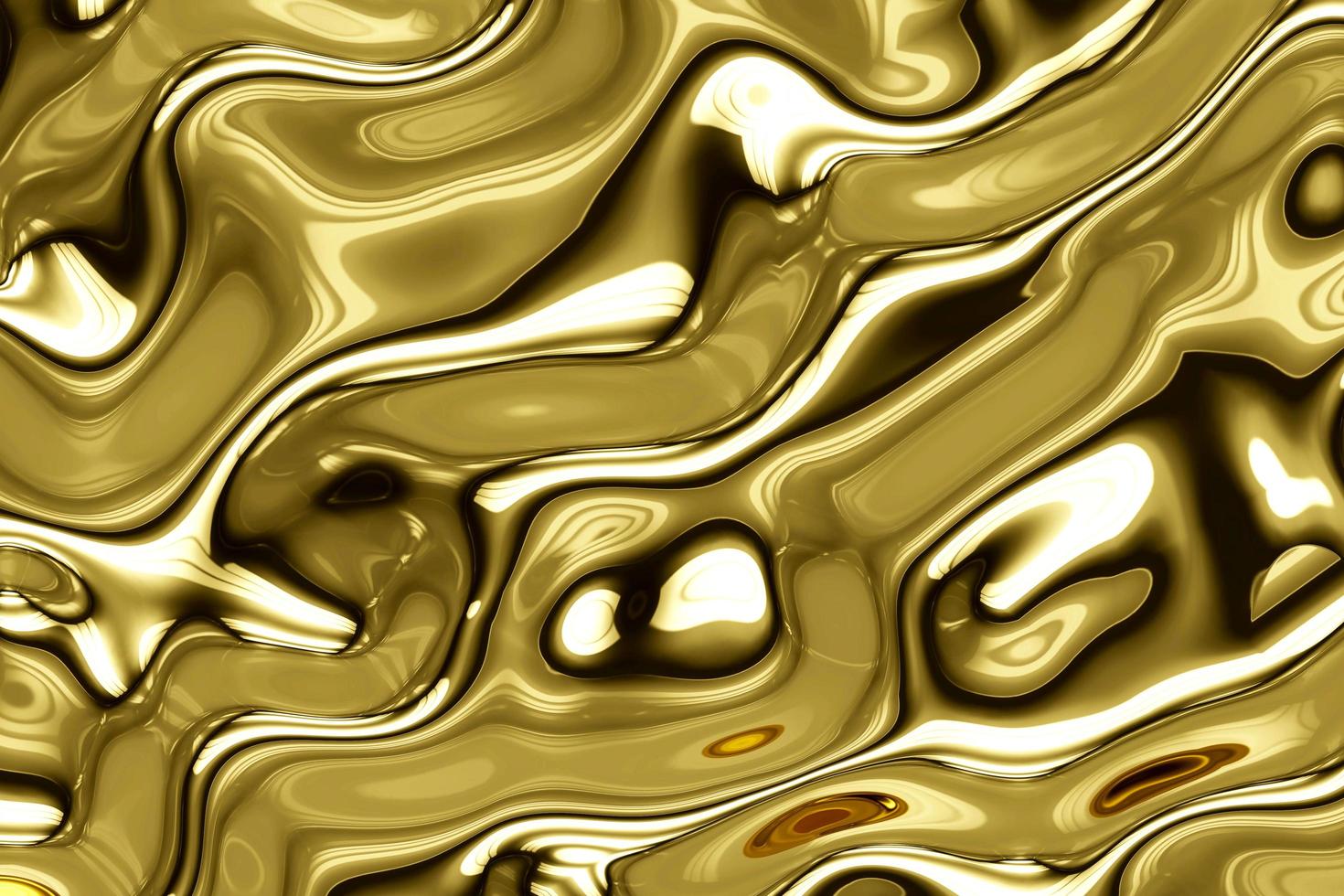 Gold metal texture with waves, liquid gold metallic silk wavy design, abstract background, 3D rendering photo