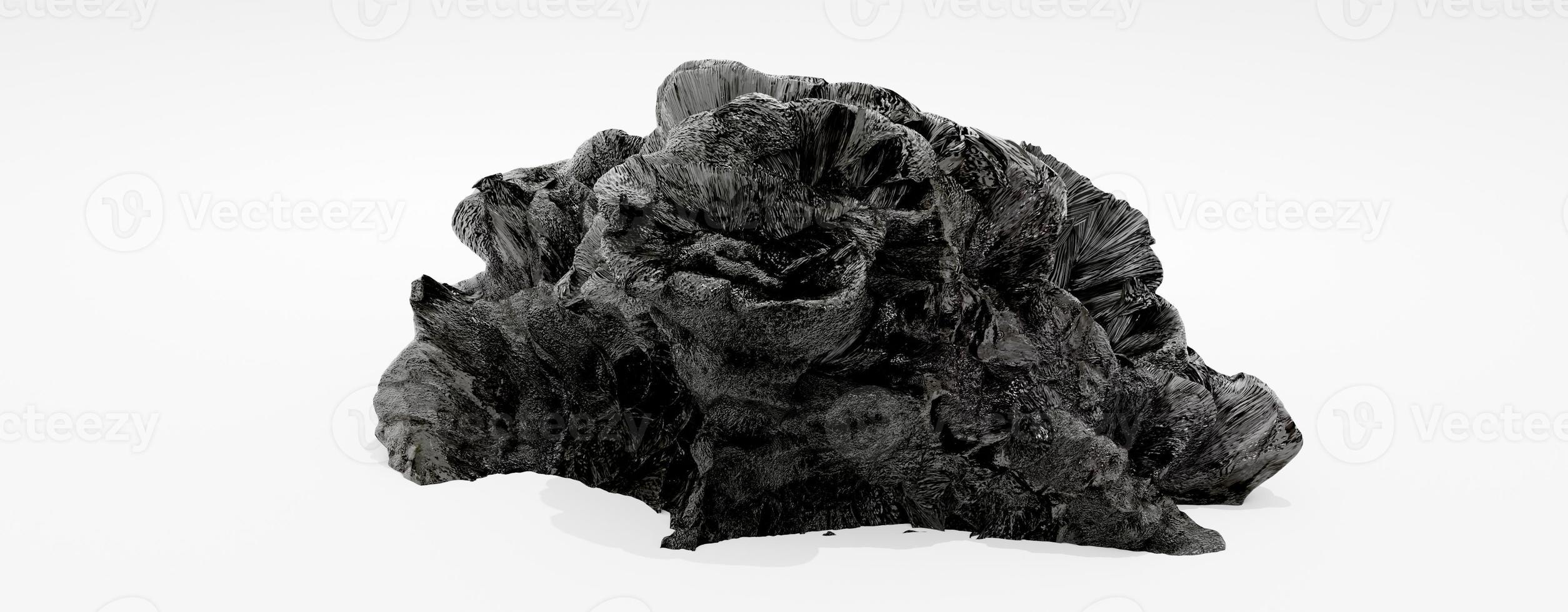Big rocks that are strong, beautiful, look very realistic, white background. Make it easier for you to use in video editing 3D rendering. photo