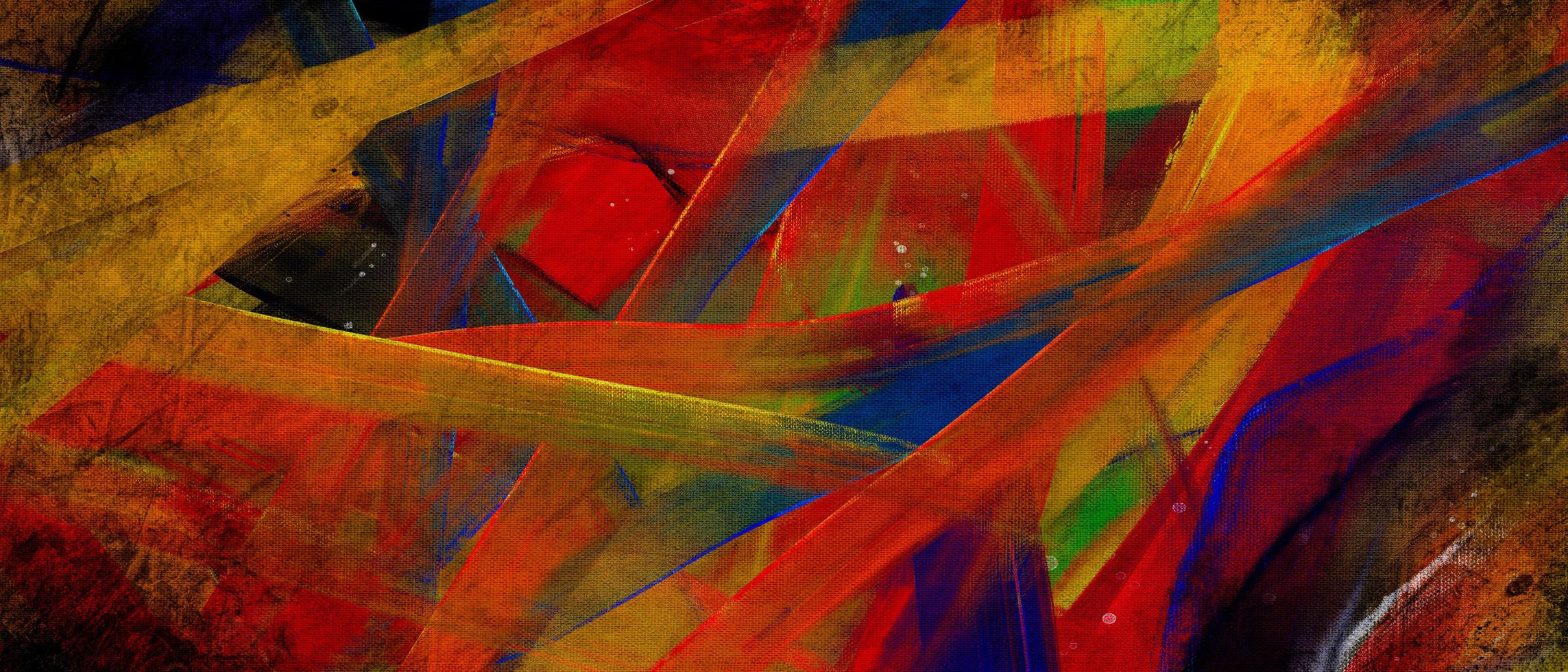 pintura al óleo abstracta colorida con técnica a mano alzada foto