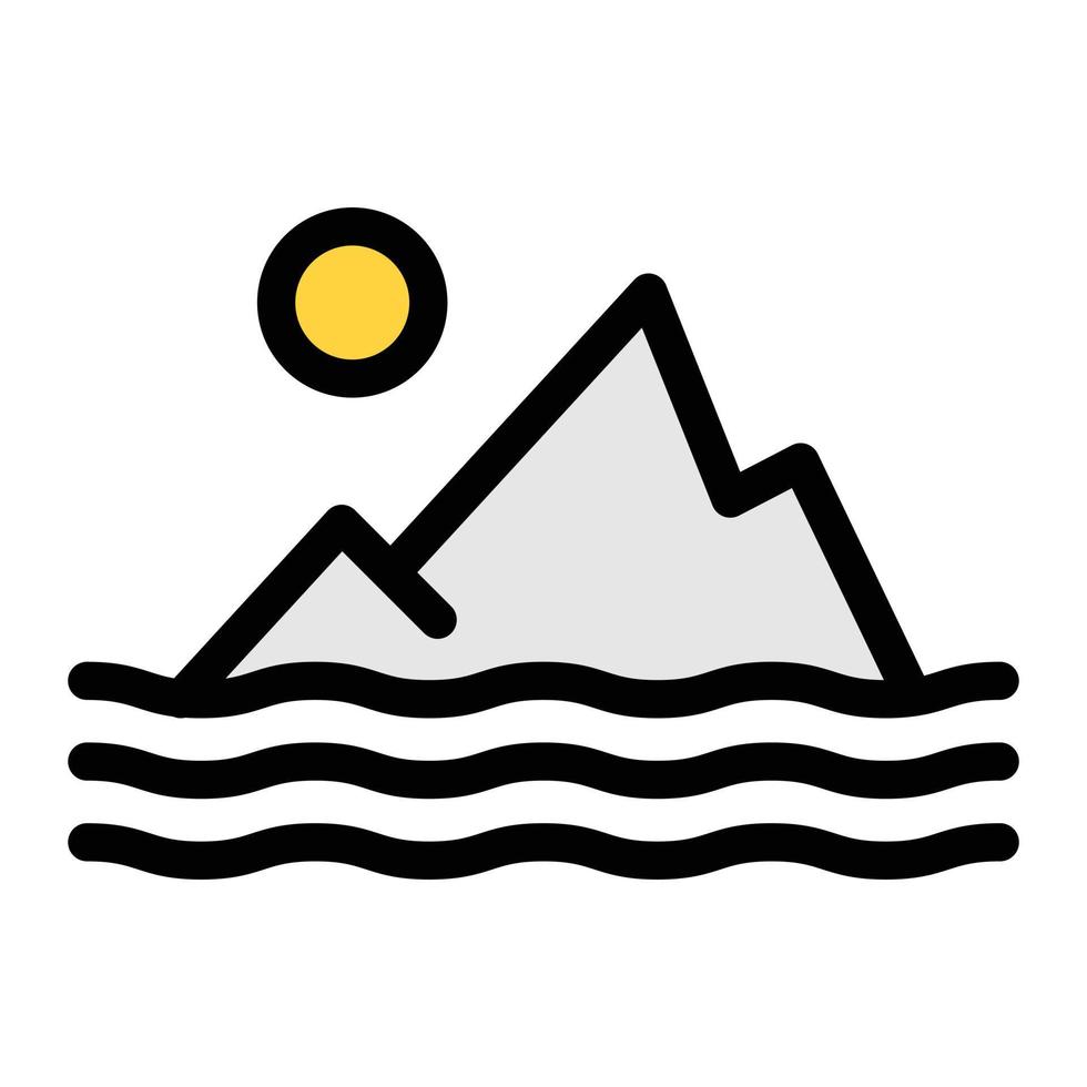 ilustración vectorial de montaña en un fondo. símbolos de calidad premium. iconos vectoriales para concepto y diseño gráfico. vector