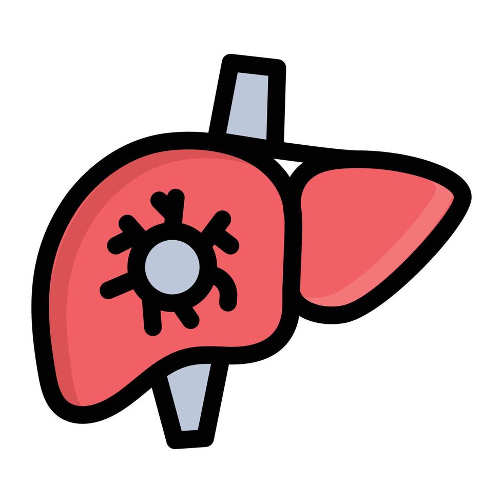liver cancer vector illustration on a background.Premium quality symbols.vector icons for concept and graphic design.