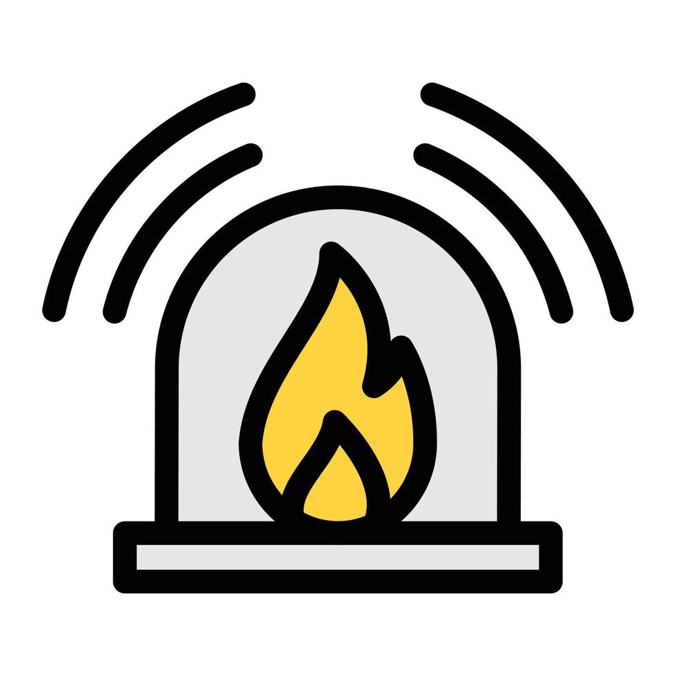 ilustración de vector de alarma de incendio en un fondo. símbolos de calidad premium. iconos vectoriales para concepto y diseño gráfico.