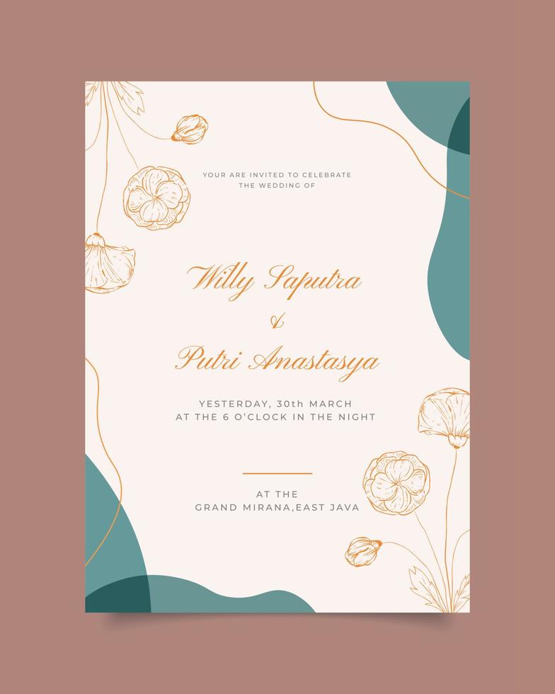 plantilla de invitación de boda vector