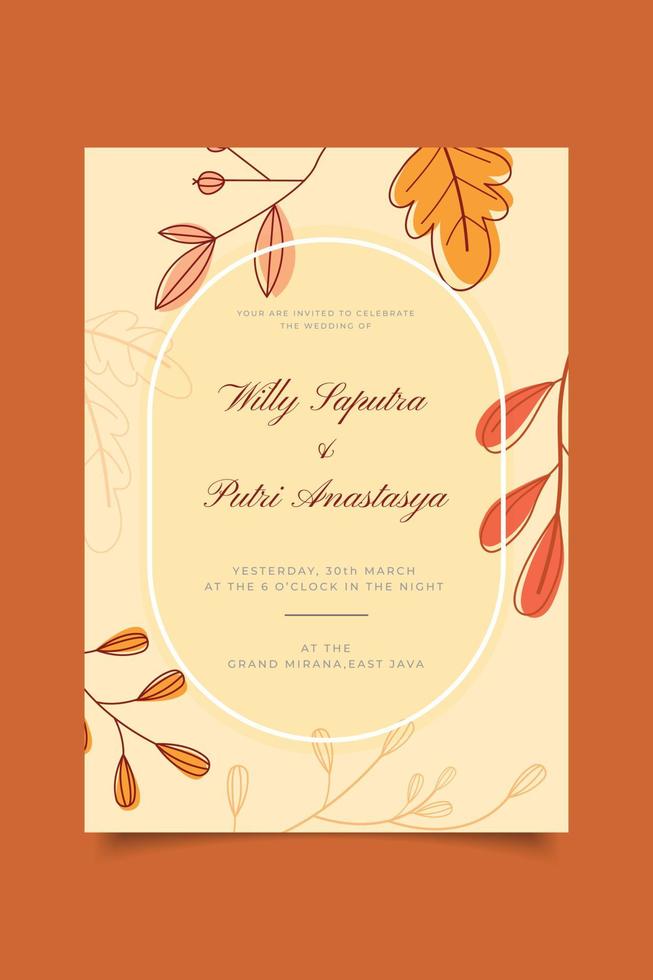 wedding invitation template vector