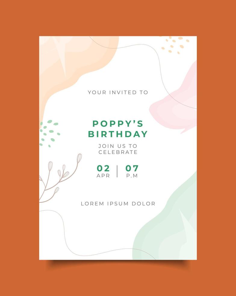 plantilla de invitación de cumpleaños vector