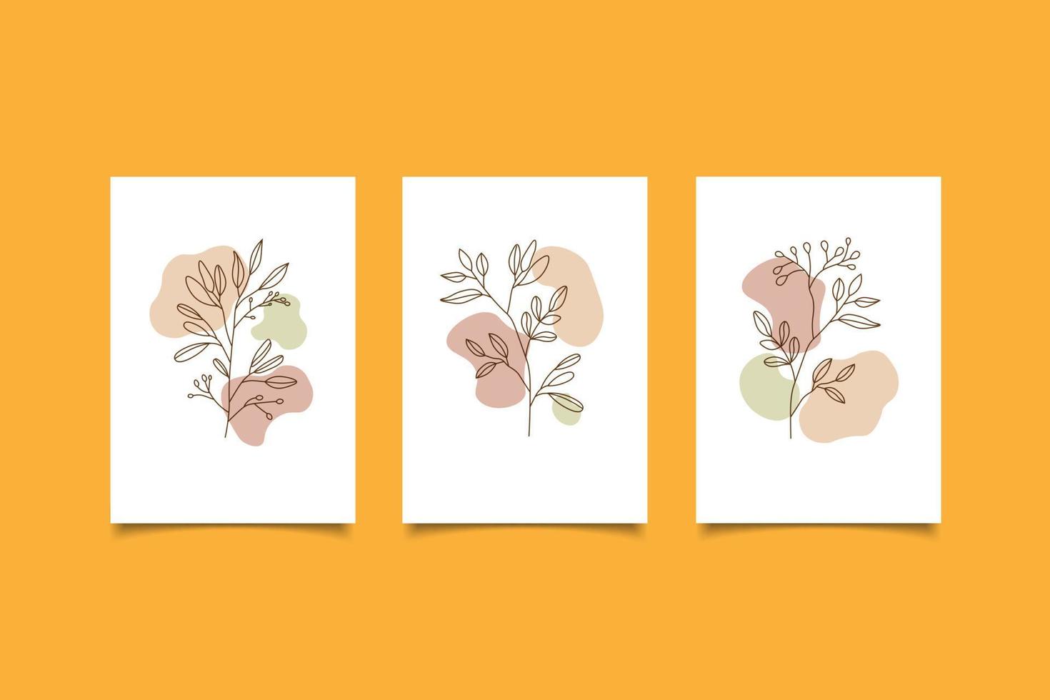 abstract minimalist botanical wall art vector