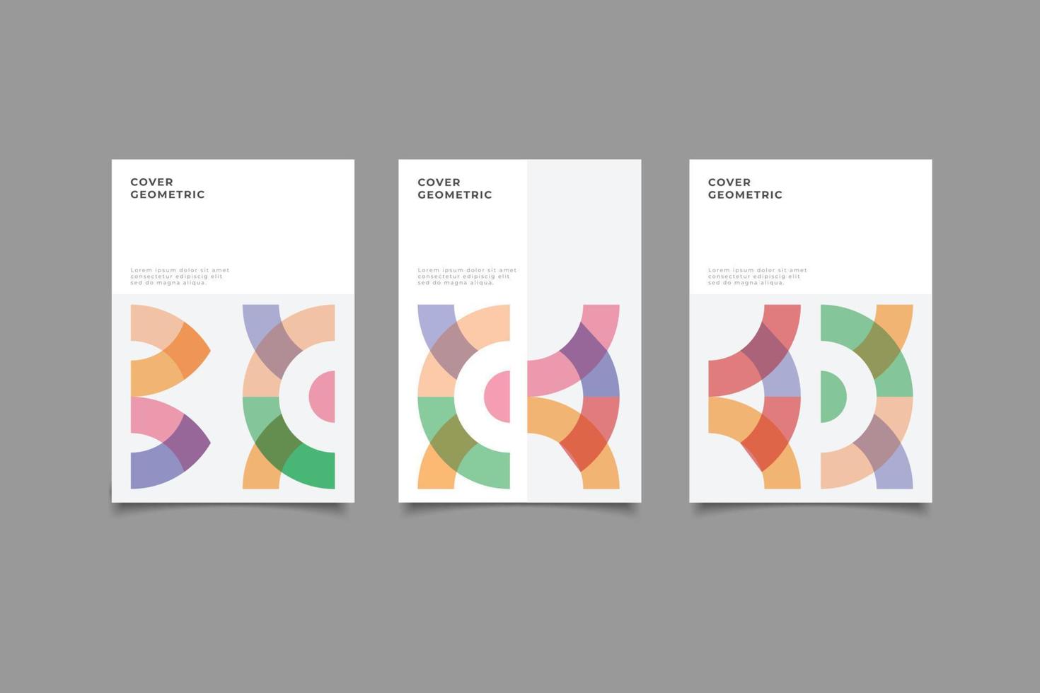 set of geometric  cover deisgn template vector