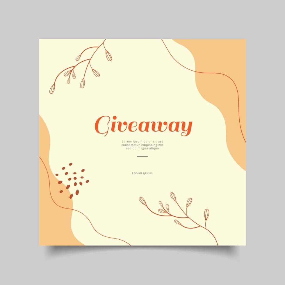 giveaway time template design vector