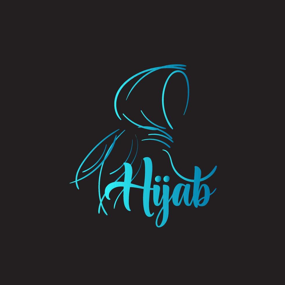 hijab es un ícono del logo de la bufanda, vector con bufanda para ilustración de belleza