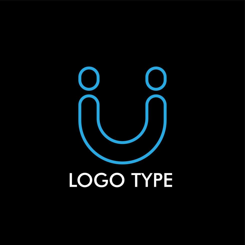 tipo de logotipo con nombre inicial para el signo de la empresa de tecnología, vector