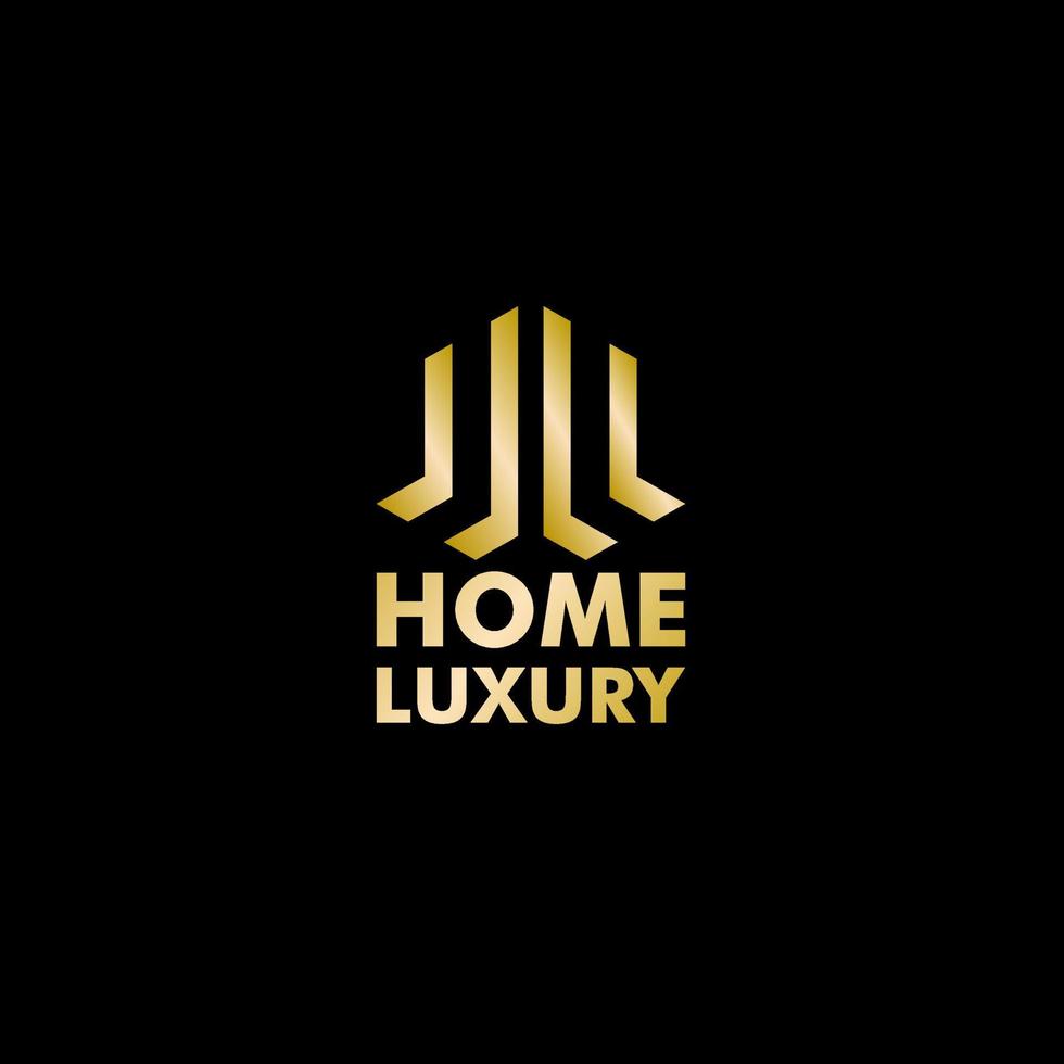 logotipo de lujo hohome con icono dorado, lujo vectorme vector