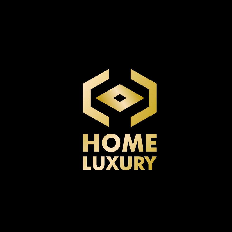 hohome luxury logo with gold icon, vectorme luxury vector