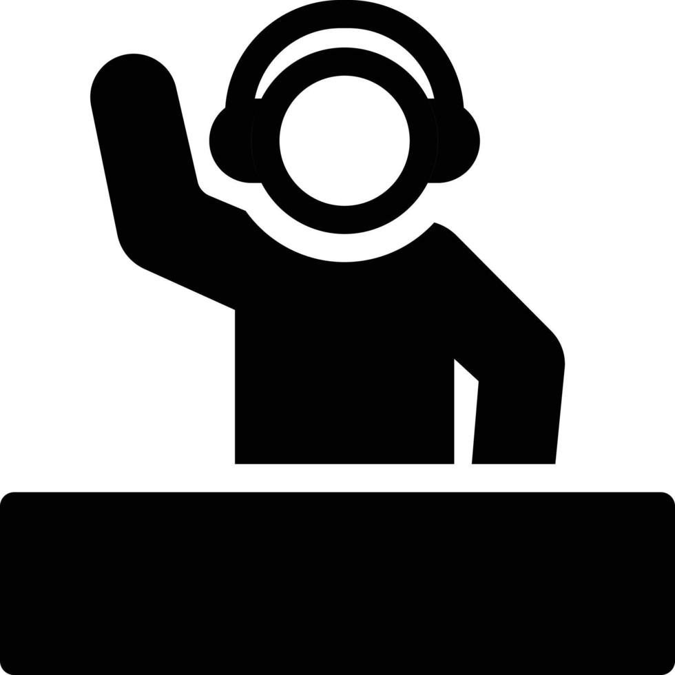 Ilustración vectorial de dj en un fondo. Símbolos de calidad premium. Iconos vectoriales para concepto y diseño gráfico. vector