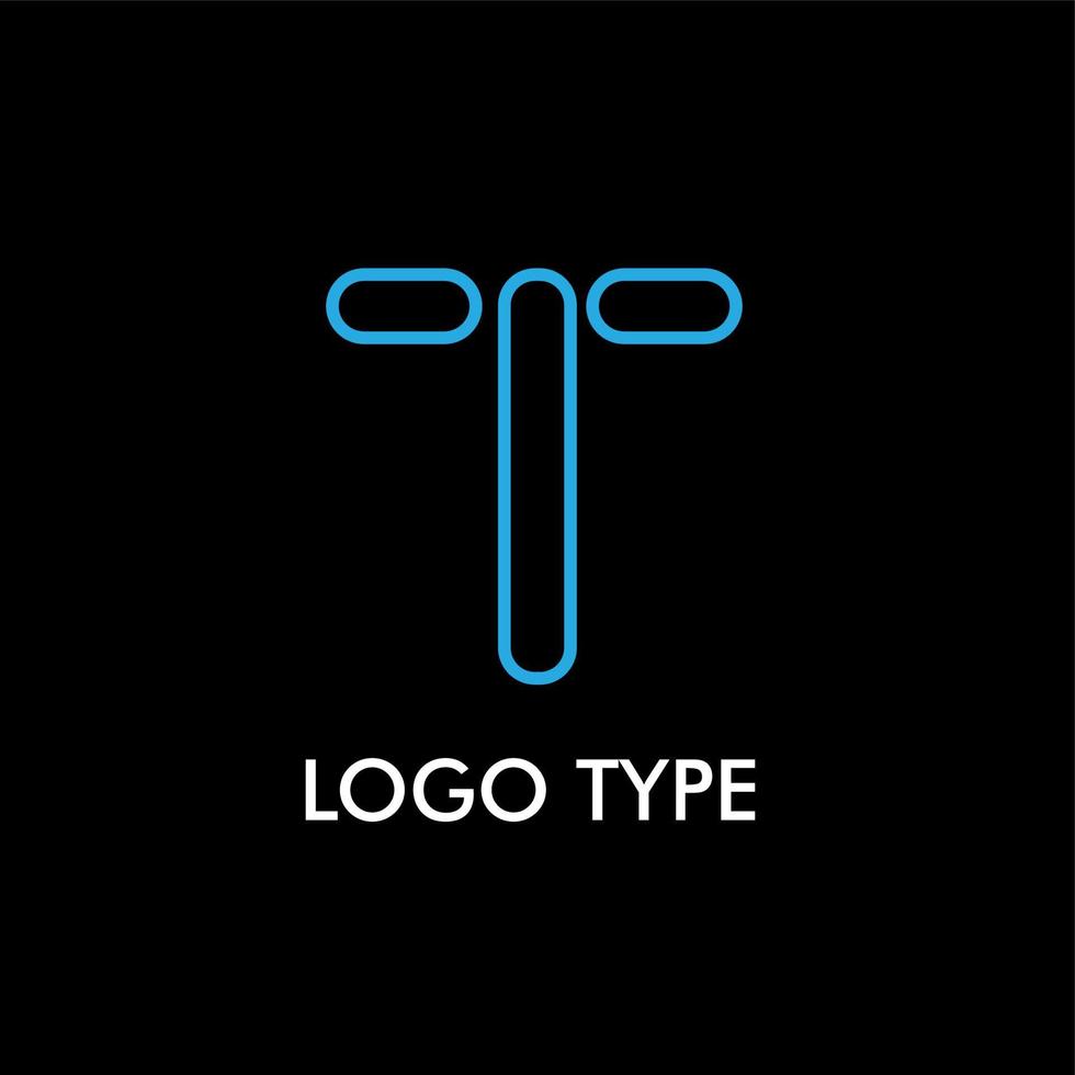 logo type with initial name for technology company sign, vector