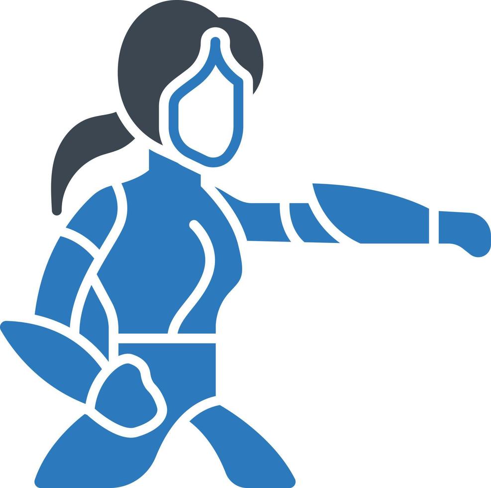 mujer luchando ilustración vectorial sobre un fondo. símbolos de calidad premium. iconos vectoriales para concepto y diseño gráfico. vector