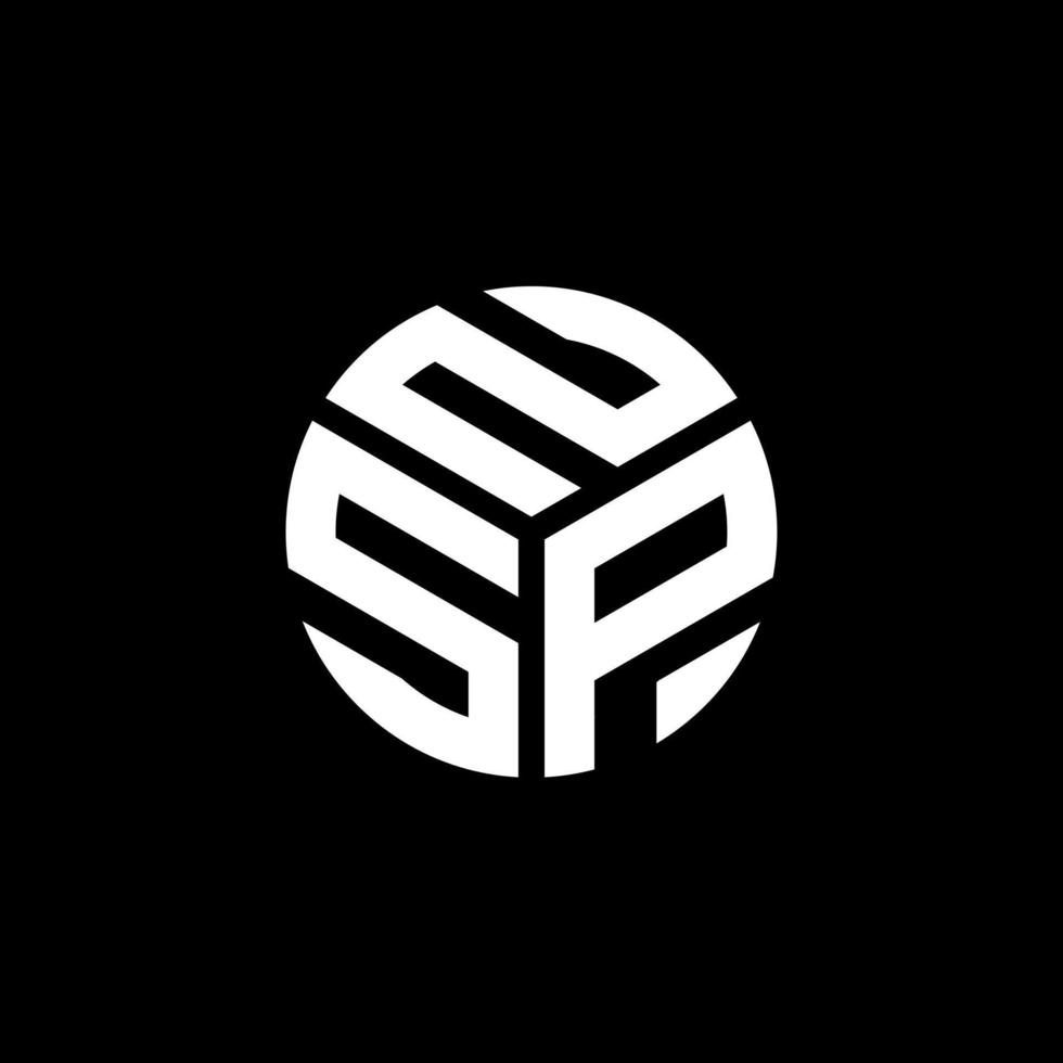 diseño de logotipo de letra nsp sobre fondo negro. concepto de logotipo de letra de iniciales creativas nsp. diseño de carta nsp. vector