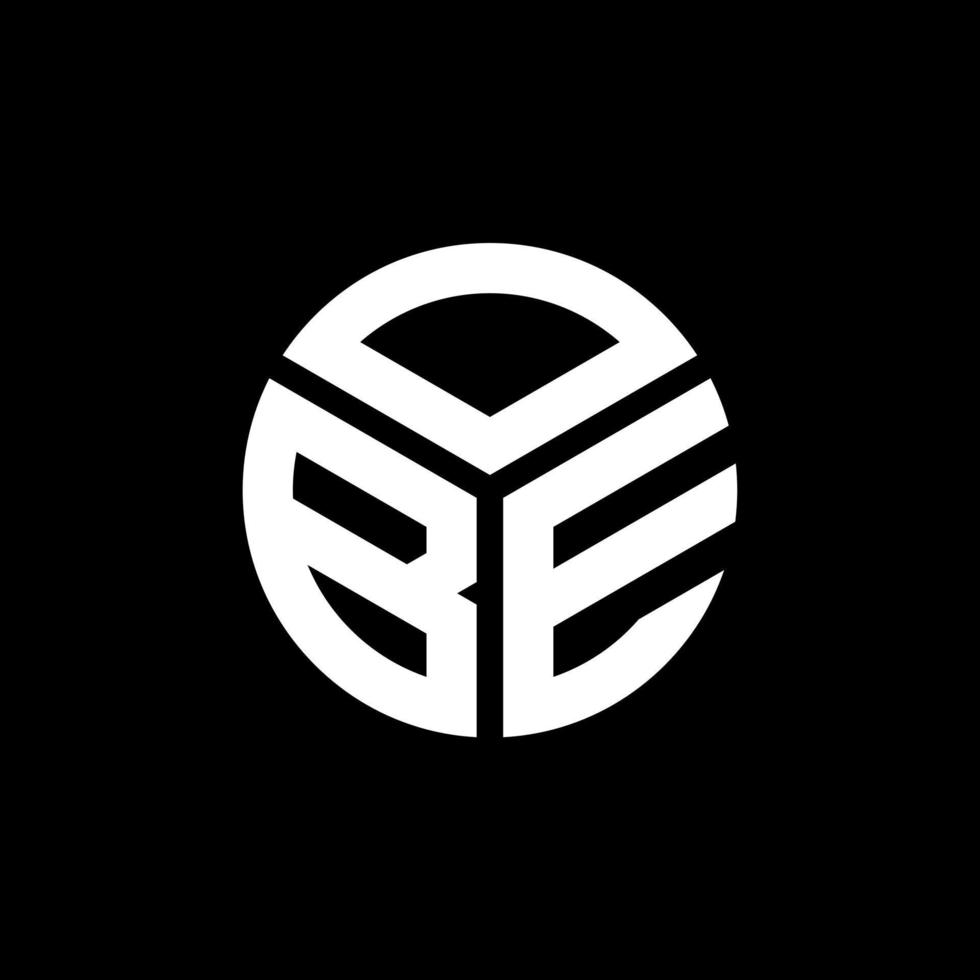 OBE letter logo design on black background. OBE creative initials letter logo concept. OBE letter design. vector