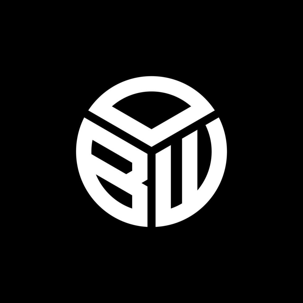 OBW letter logo design on black background. OBW creative initials letter logo concept. OBW letter design. vector