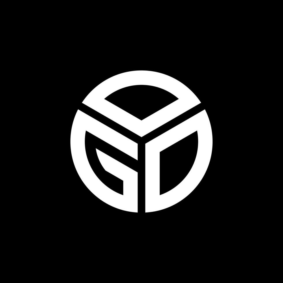 OGO letter logo design on black background. OGO creative initials letter logo concept. OGO letter design. vector