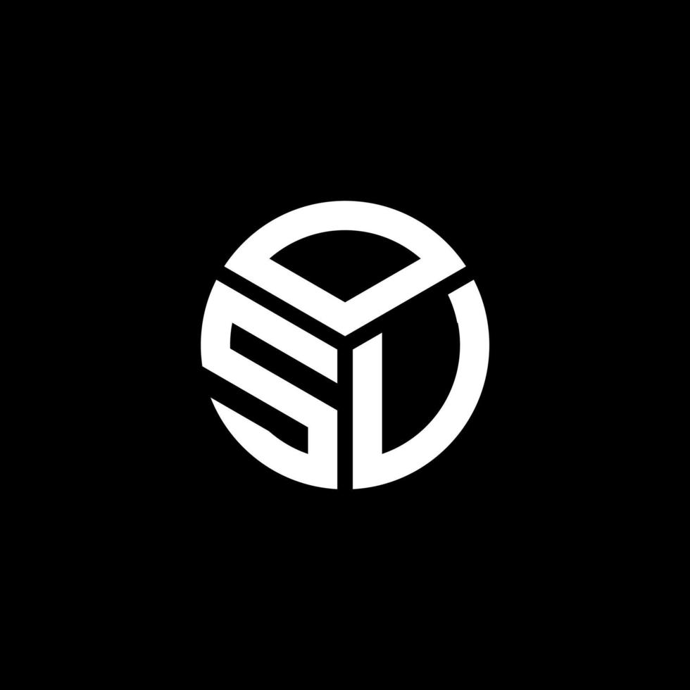 diseño del logotipo de la letra osu sobre fondo negro. concepto de logotipo de letra de iniciales creativas de osu. diseño de letras osu. vector