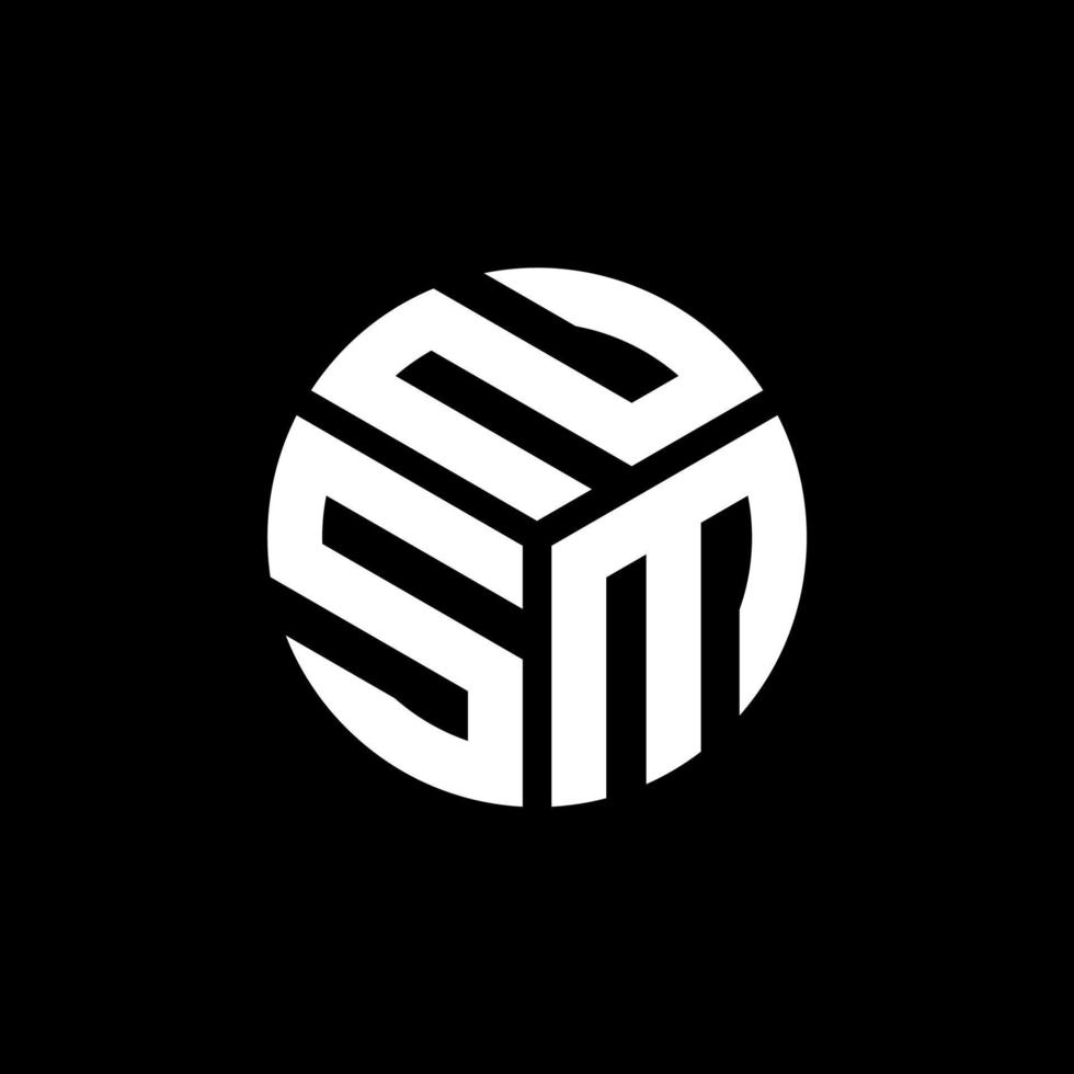 NSM letter logo design on black background. NSM creative initials letter logo concept. NSM letter design. vector