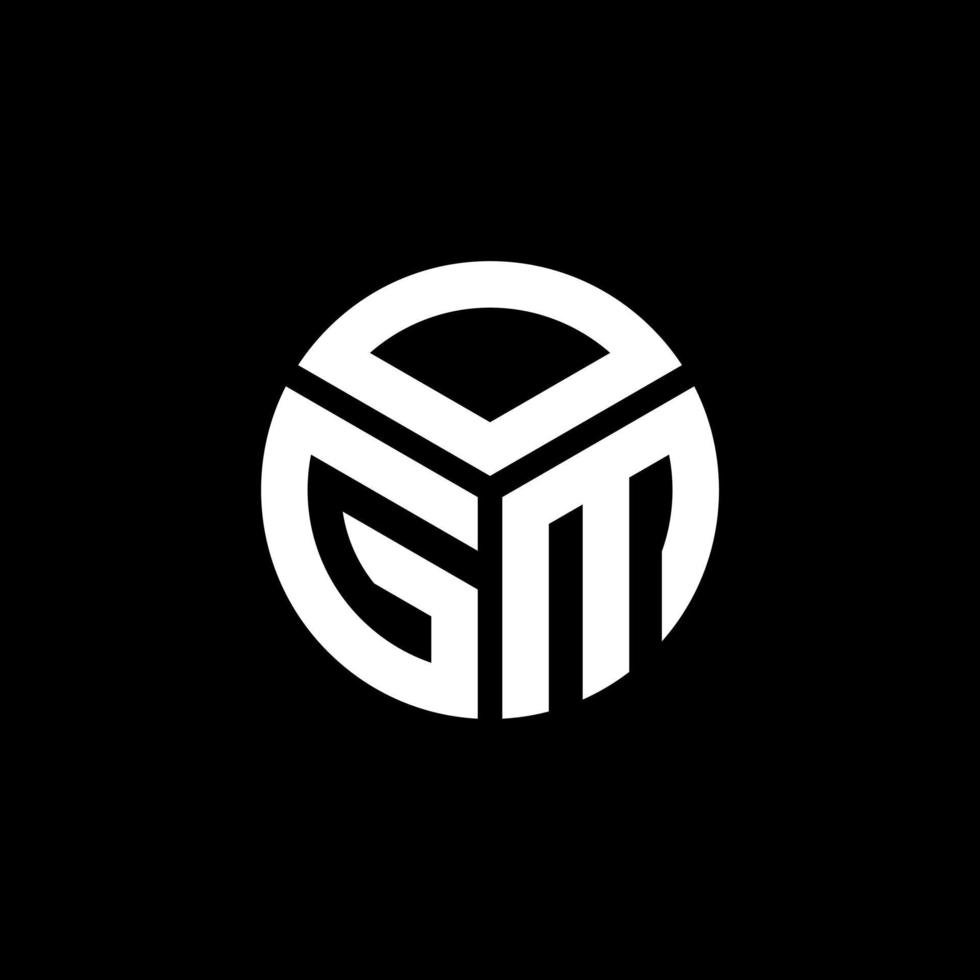 OGM letter logo design on black background. OGM creative initials letter logo concept. OGM letter design. vector
