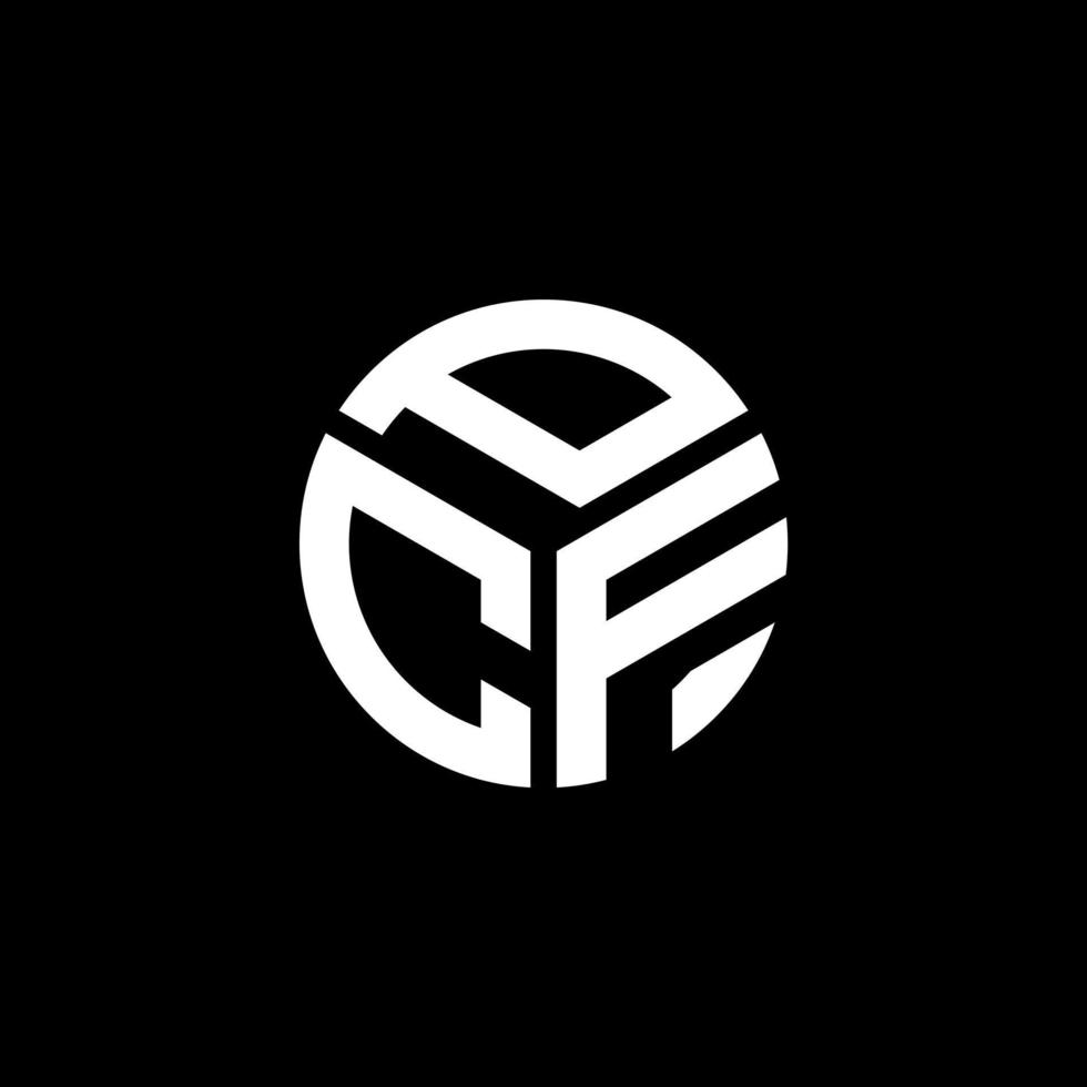 PCF letter logo design on black background. PCF creative initials letter logo concept. PCF letter design. vector