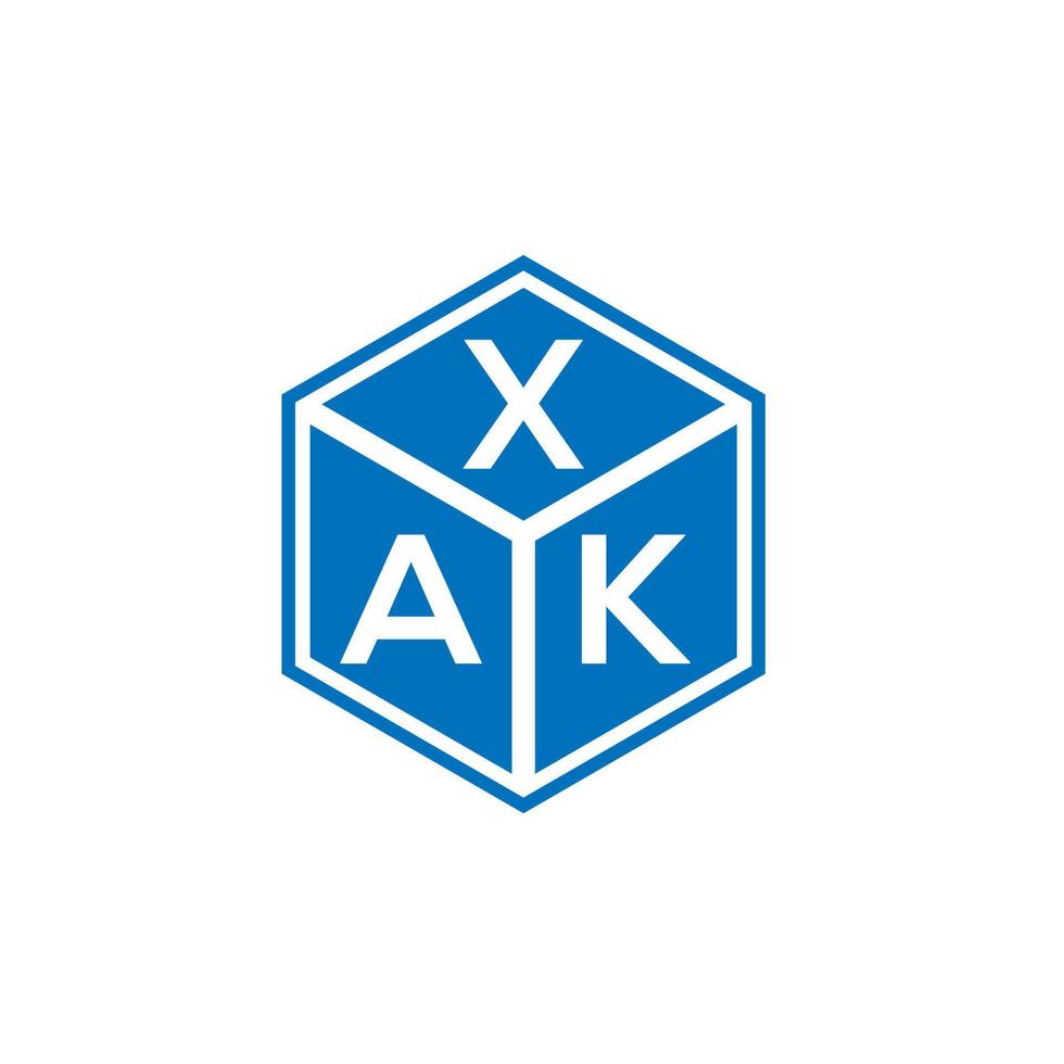 diseño de logotipo de letra xak sobre fondo blanco. concepto de logotipo de letra de iniciales creativas xak. diseño de letras xak. vector