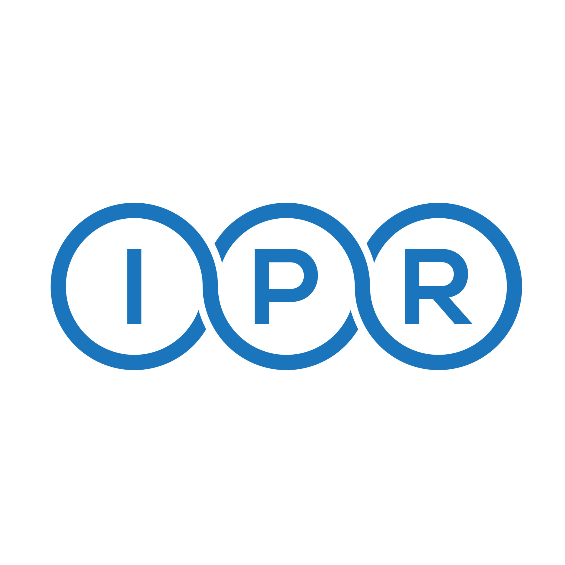diseño de logotipo de letra ipr sobre fondo blanco. concepto de
