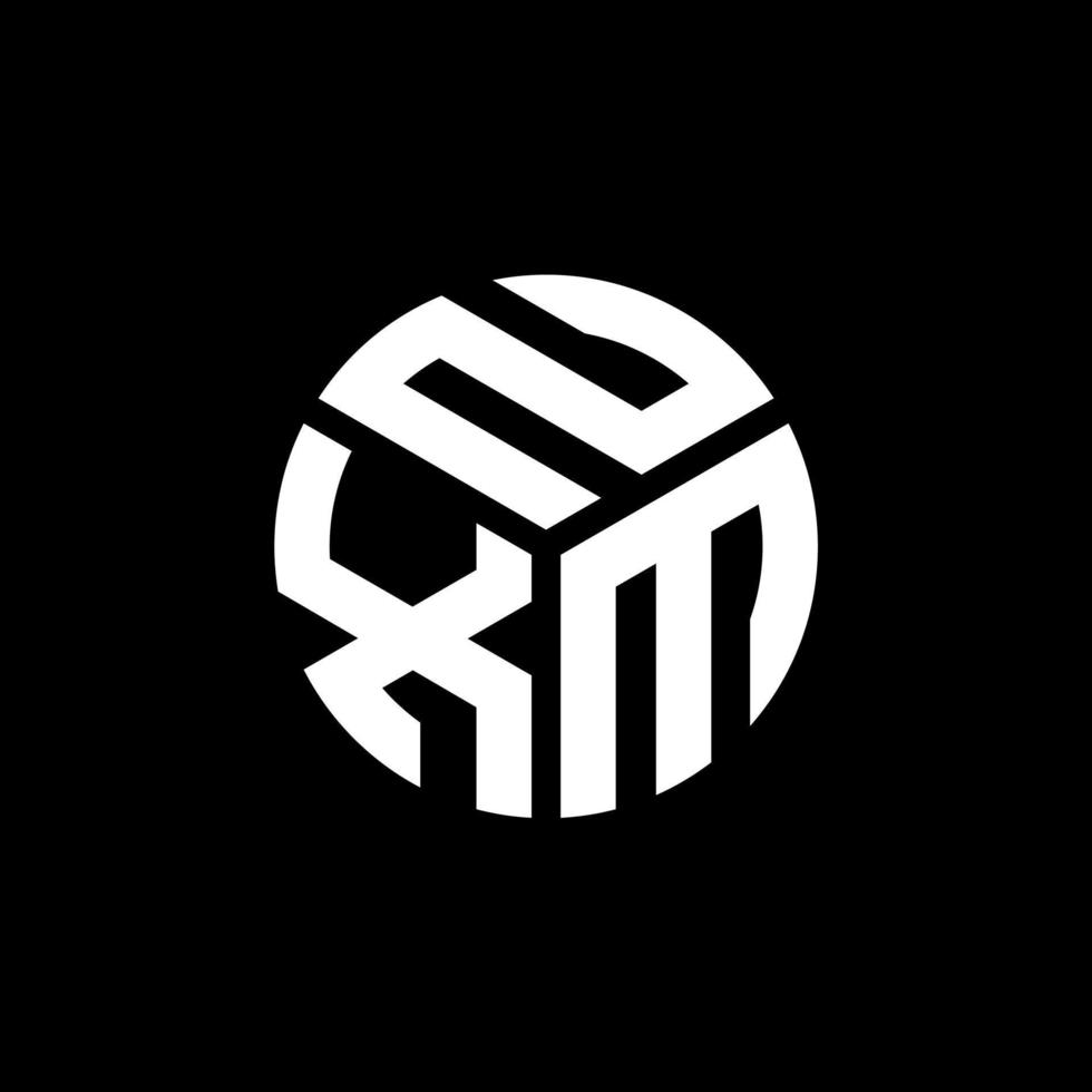 NXM letter logo design on black background. NXM creative initials letter logo concept. NXM letter design. vector
