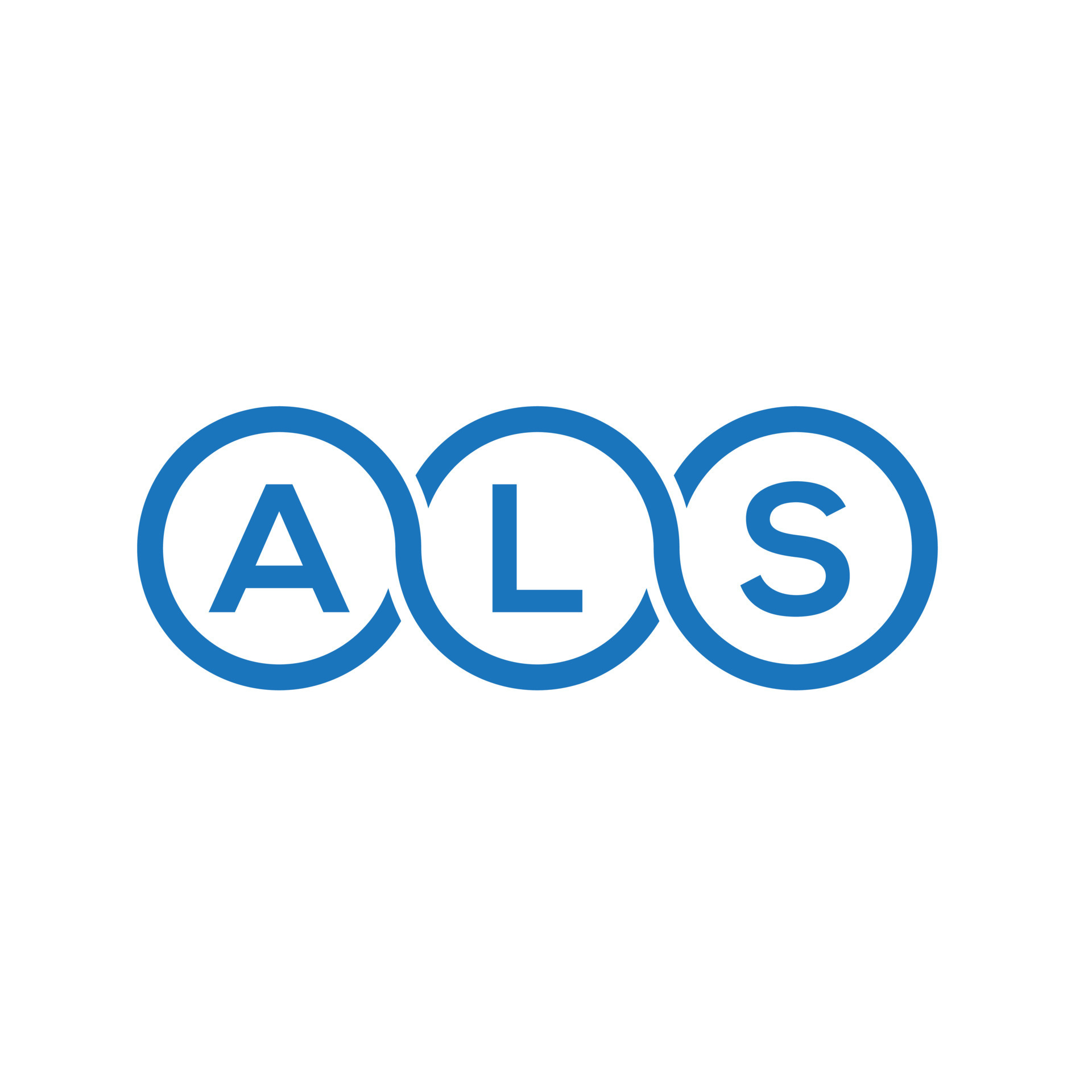 ALS letter logo design on white background. ALS creative initials