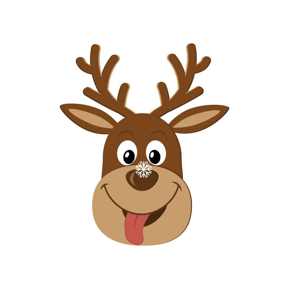 Reindeer Christmas character, vector illustration isolated on white background