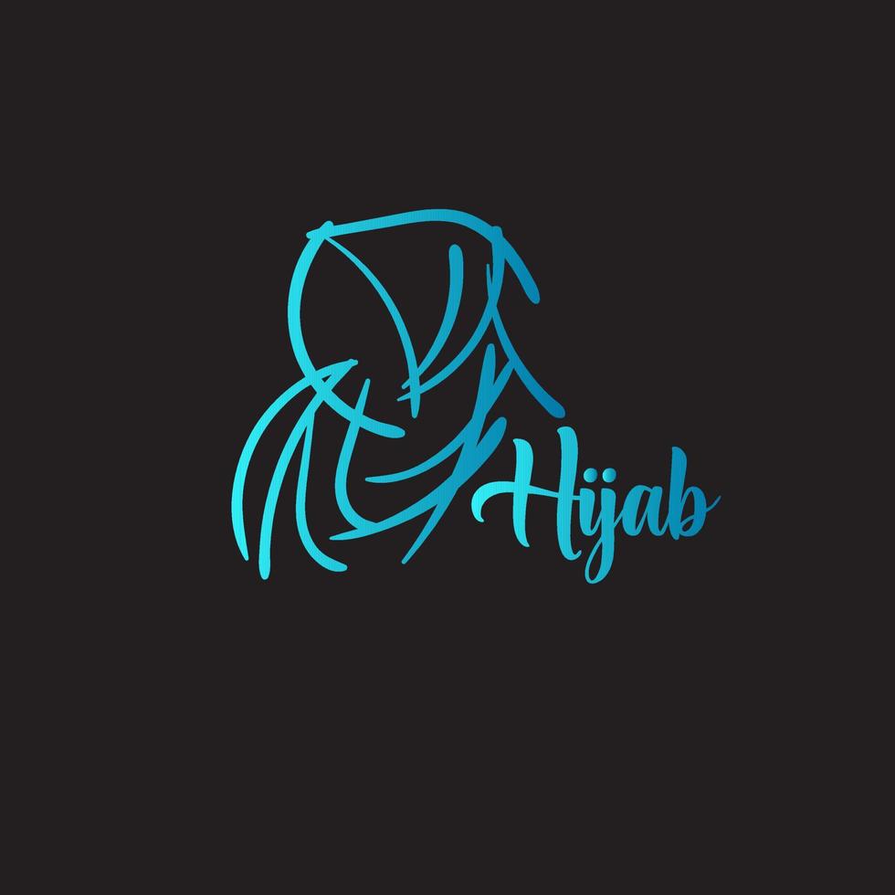 Hijab is mean scarf logo icon, vector with scarf for beauty illustration