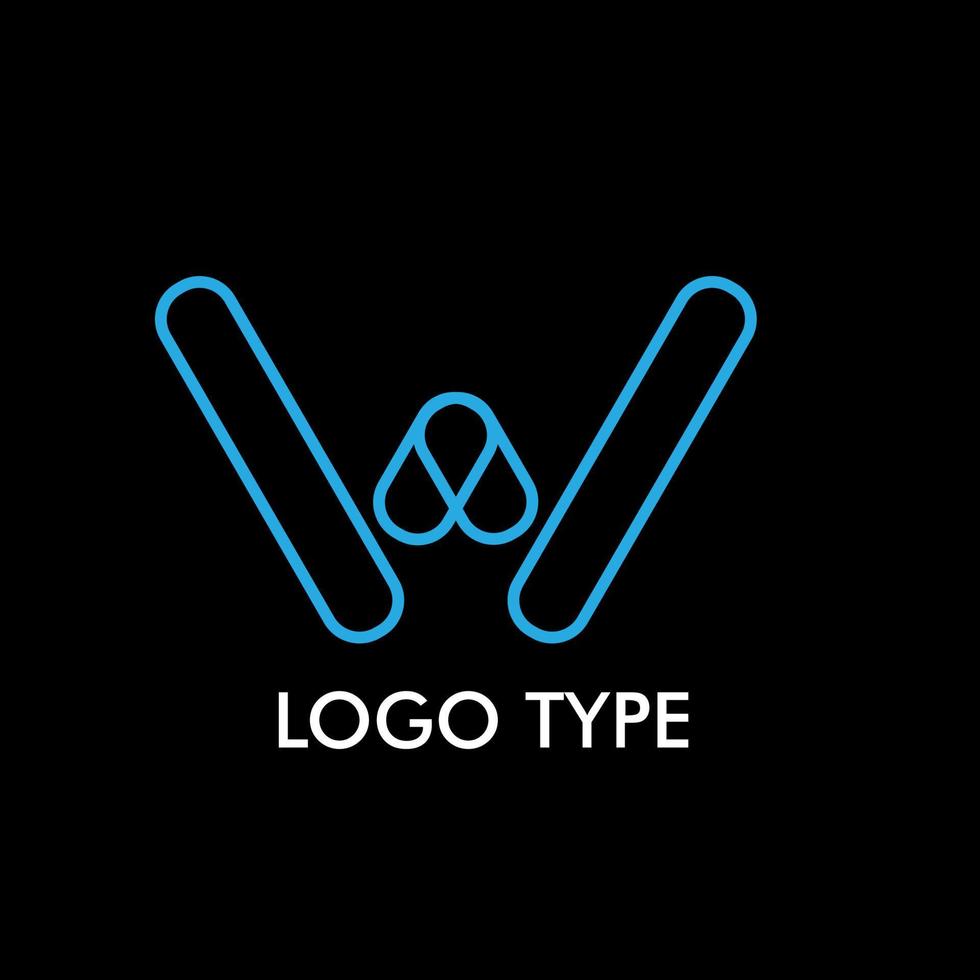 tipo de logotipo con nombre inicial para el signo de la empresa de tecnología, vector