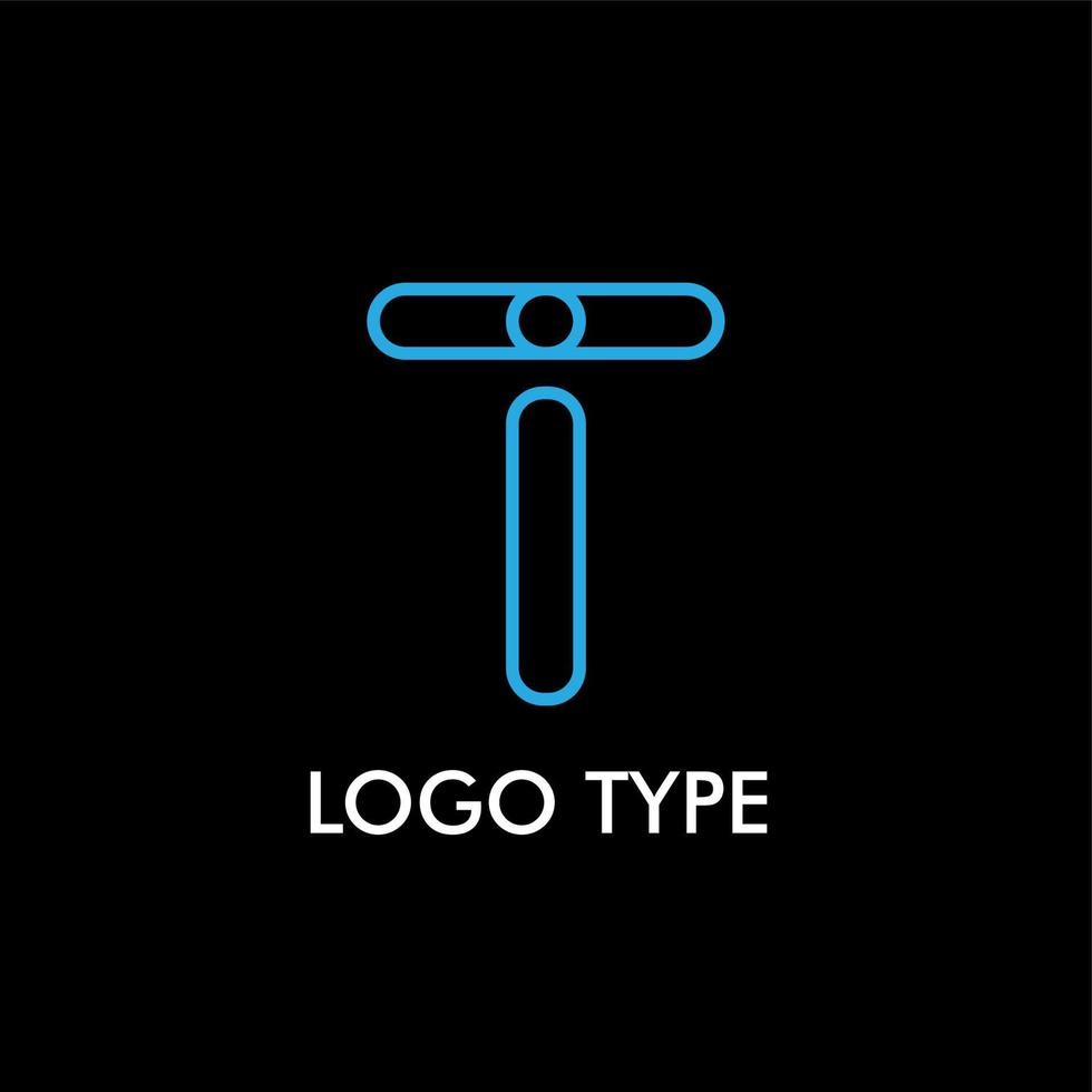 tipo de logotipo con nombre inicial para el signo de la empresa de tecnología, vector