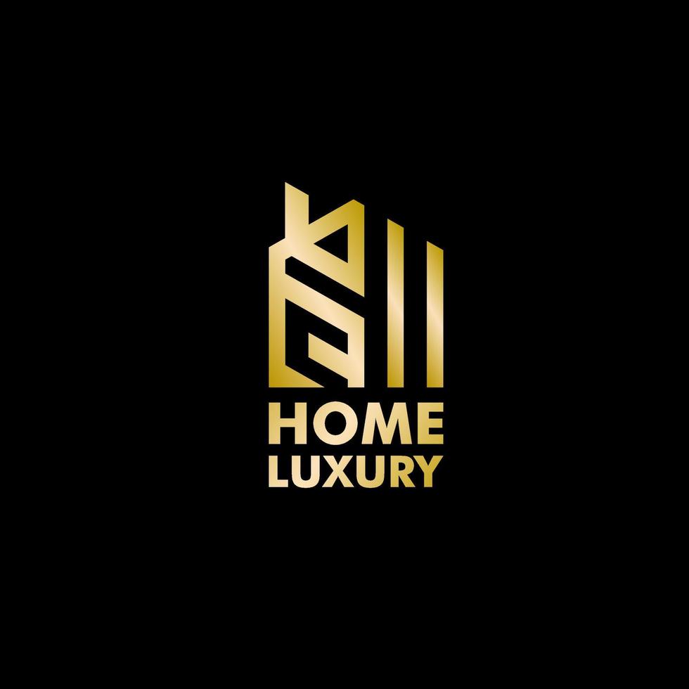hohome luxury logo with gold icon, vectorme luxury vector
