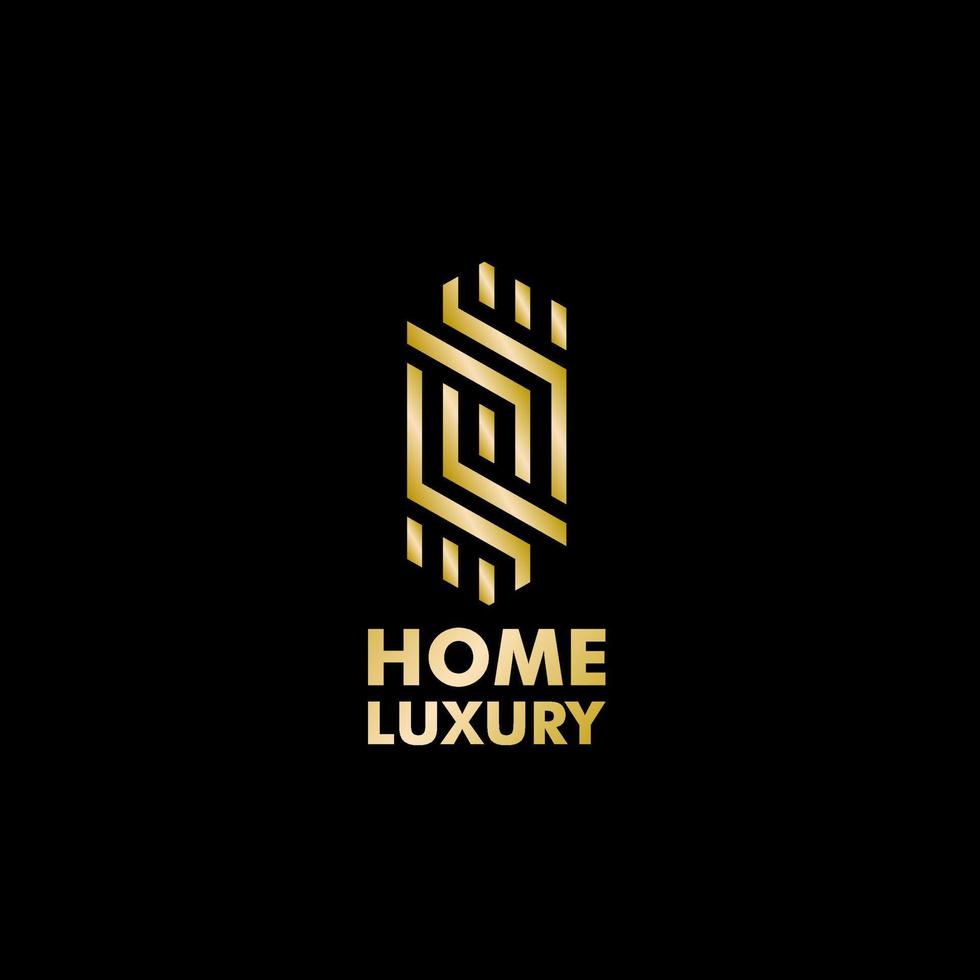 logotipo de lujo hohome con icono dorado, lujo vectorme vector