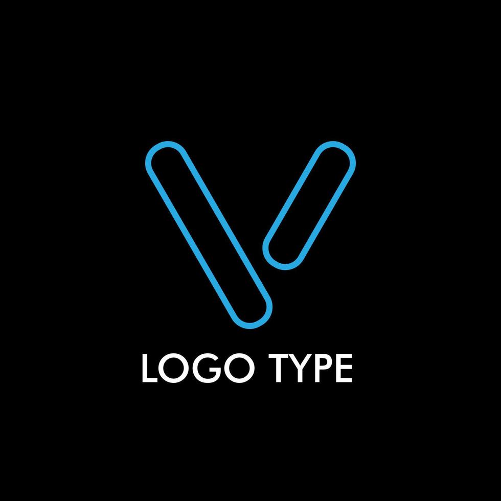 logo type with initial name for technology company sign, vector